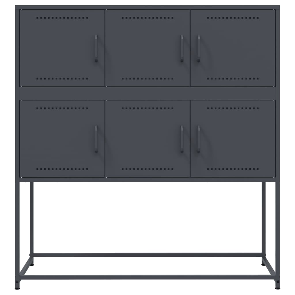 Dressoir 100,5x39x107 cm koudgewalst staal antracietkleurig