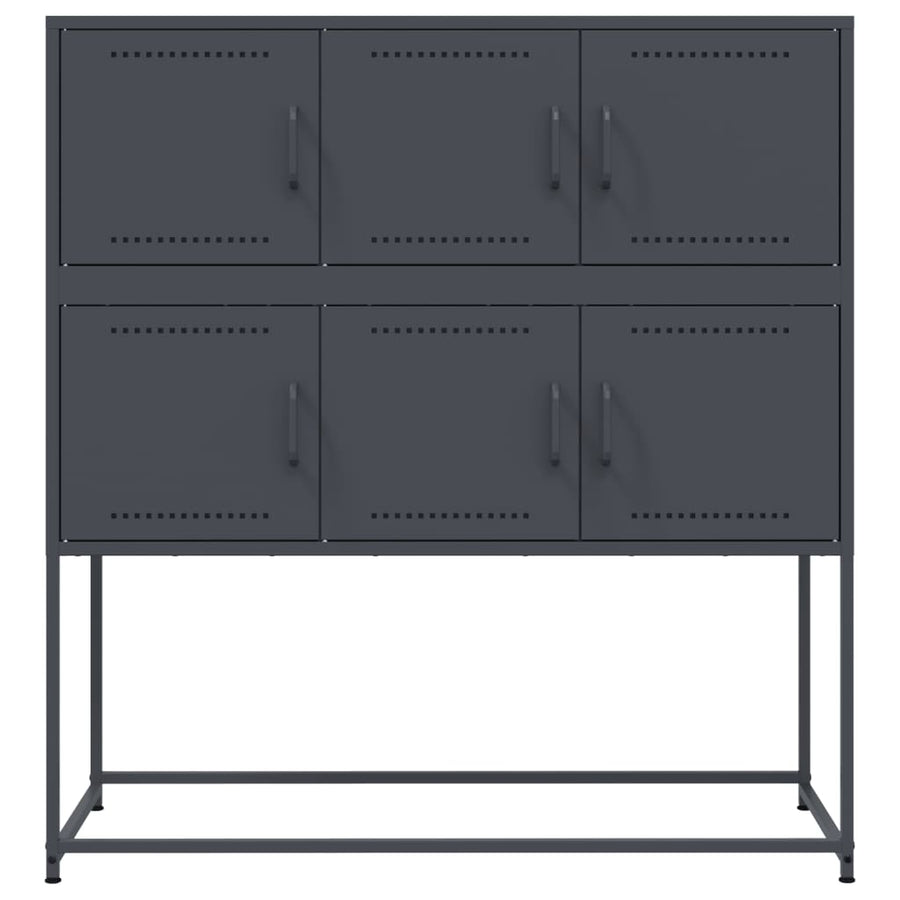 Dressoir 100,5x39x107 cm koudgewalst staal antracietkleurig