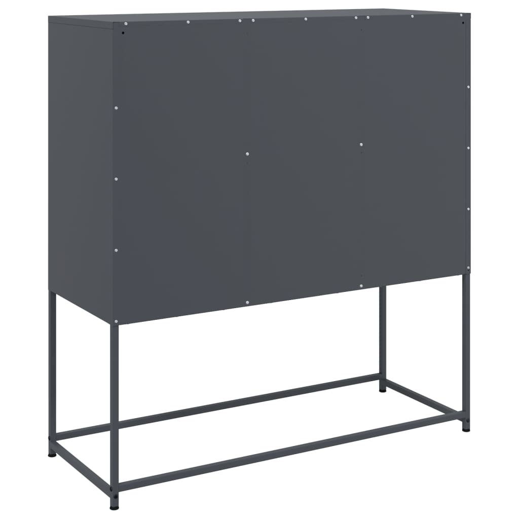 Dressoir 100,5x39x107 cm koudgewalst staal antracietkleurig