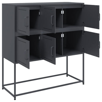 Dressoir 100,5x39x107 cm koudgewalst staal antracietkleurig
