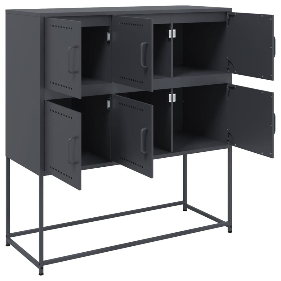 Dressoir 100,5x39x107 cm koudgewalst staal antracietkleurig
