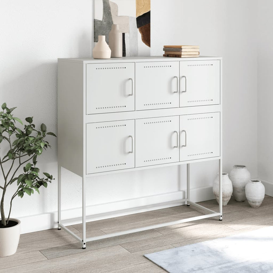 Dressoir 100,5x39x107 cm koudgewalst staal wit