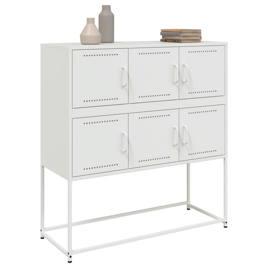 Dressoir 100,5x39x107 cm koudgewalst staal wit