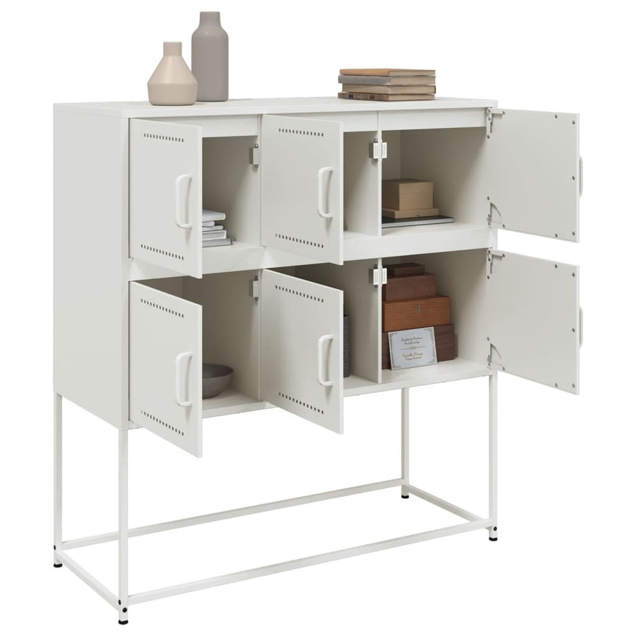 Dressoir 100,5x39x107 cm koudgewalst staal wit