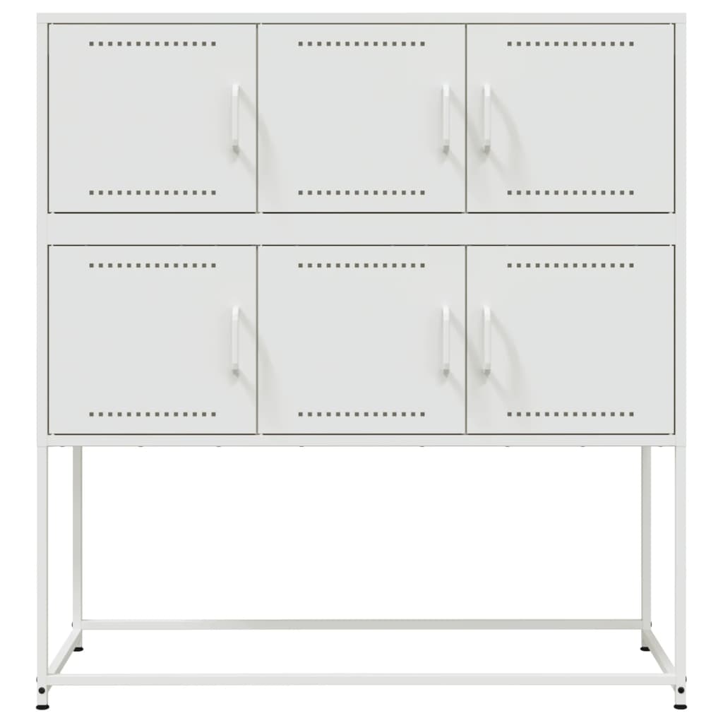 Dressoir 100,5x39x107 cm koudgewalst staal wit