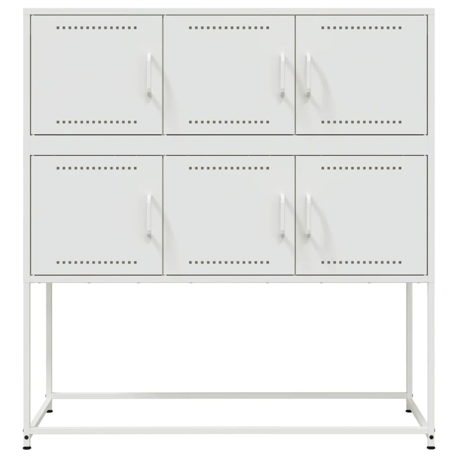 Dressoir 100,5x39x107 cm koudgewalst staal wit