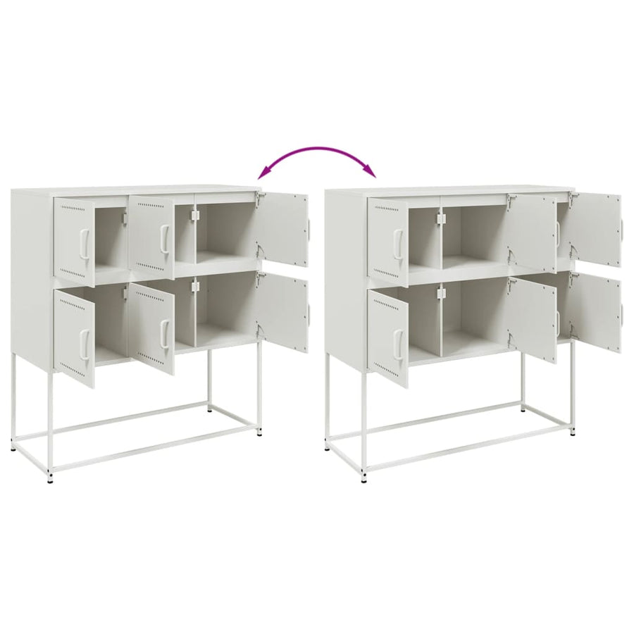 Dressoir 100,5x39x107 cm koudgewalst staal wit