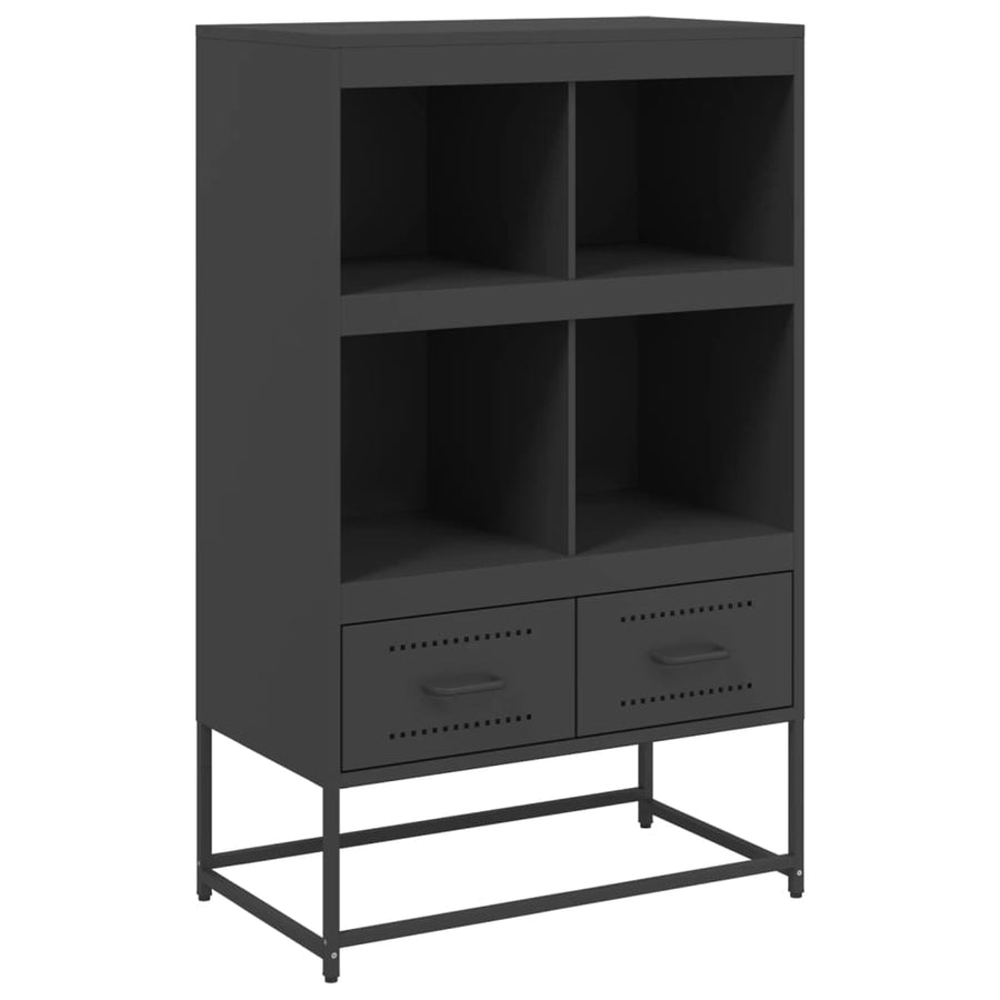 Hoge kast 68,5x39x111,5 cm koudgewalst staal zwart