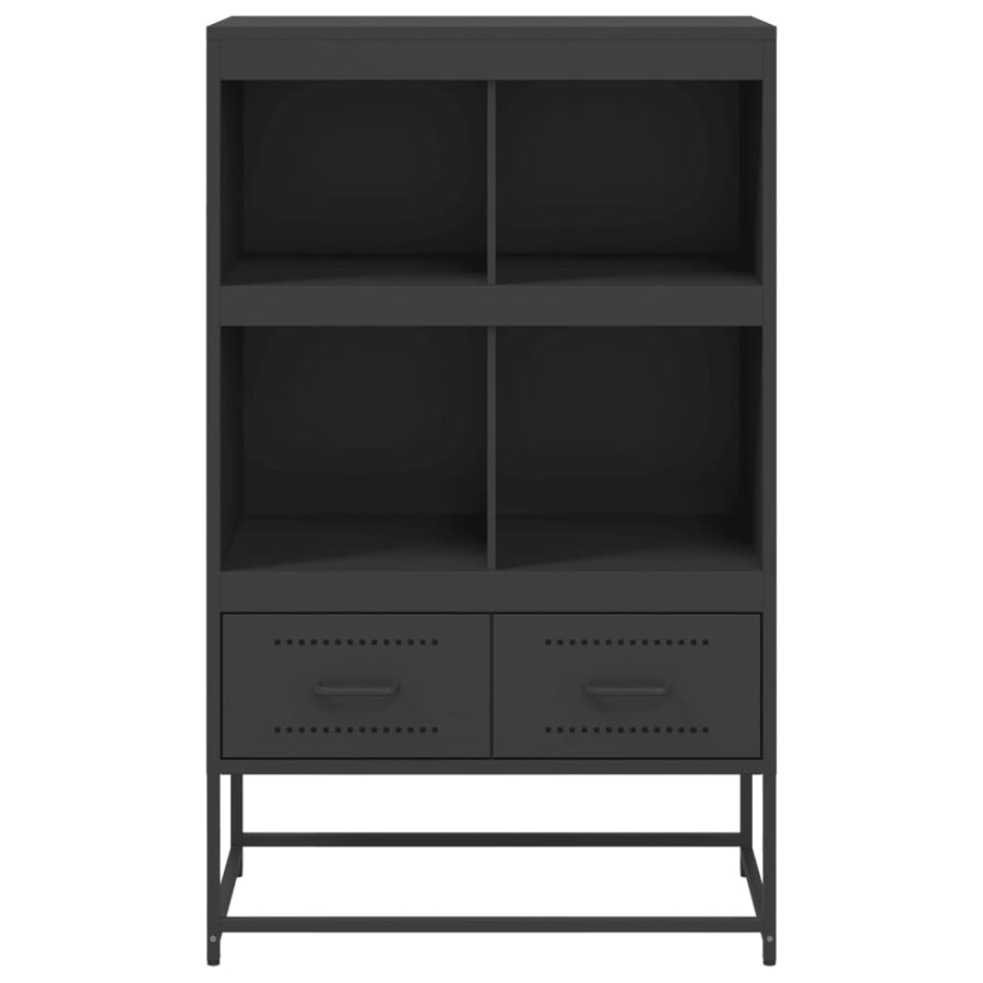 Hoge kast 68,5x39x111,5 cm koudgewalst staal zwart