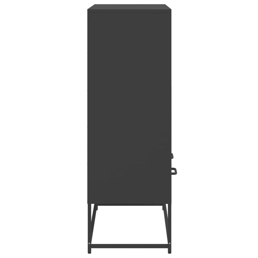 Hoge kast 68,5x39x111,5 cm koudgewalst staal zwart
