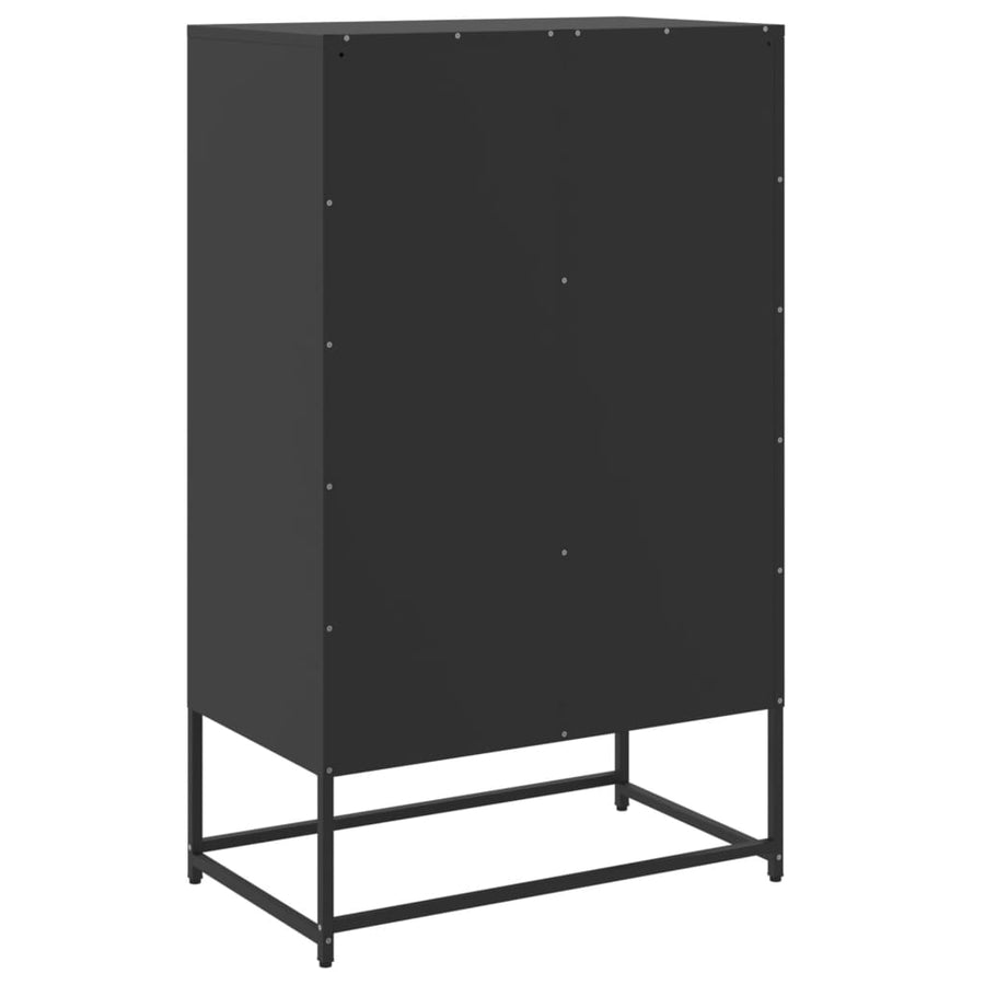 Hoge kast 68,5x39x111,5 cm koudgewalst staal zwart