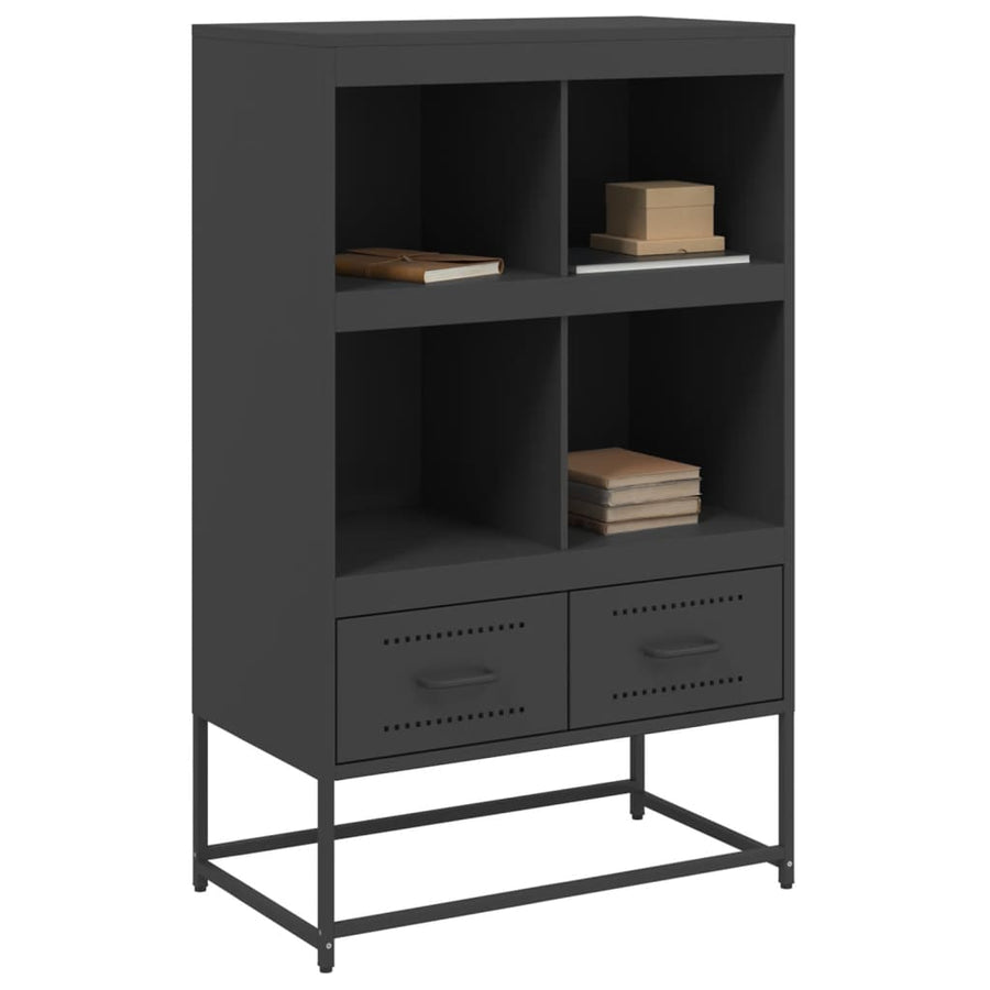Hoge kast 68,5x39x111,5 cm koudgewalst staal zwart