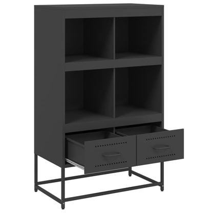 Hoge kast 68,5x39x111,5 cm koudgewalst staal zwart