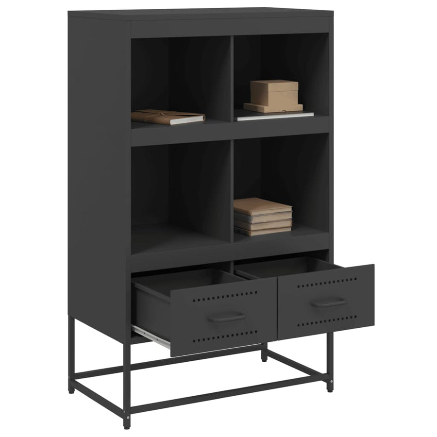 Hoge kast 68,5x39x111,5 cm koudgewalst staal zwart