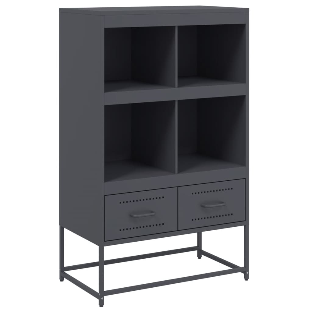 Hoge kast 68,5x39x111,5 cm koudgewalst staal antracietkleurig