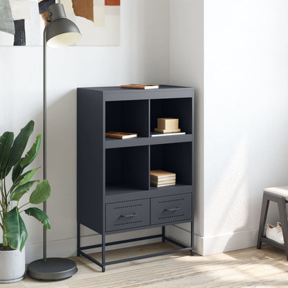 Hoge kast 68,5x39x111,5 cm koudgewalst staal antracietkleurig
