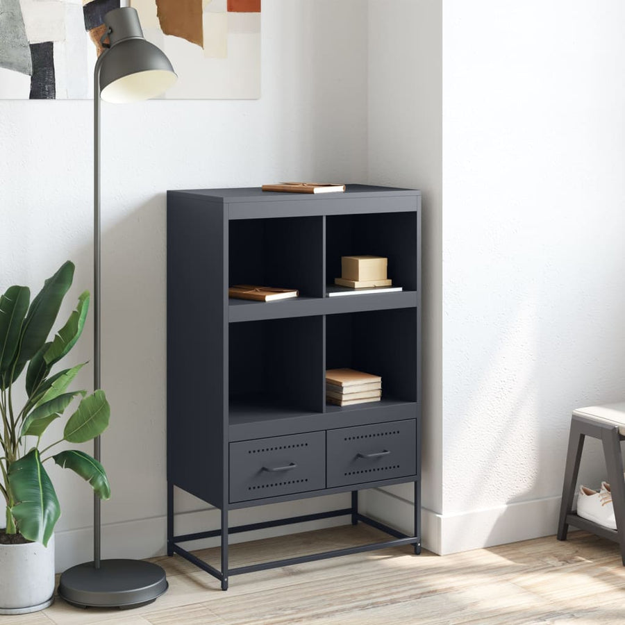 Hoge kast 68,5x39x111,5 cm koudgewalst staal antracietkleurig