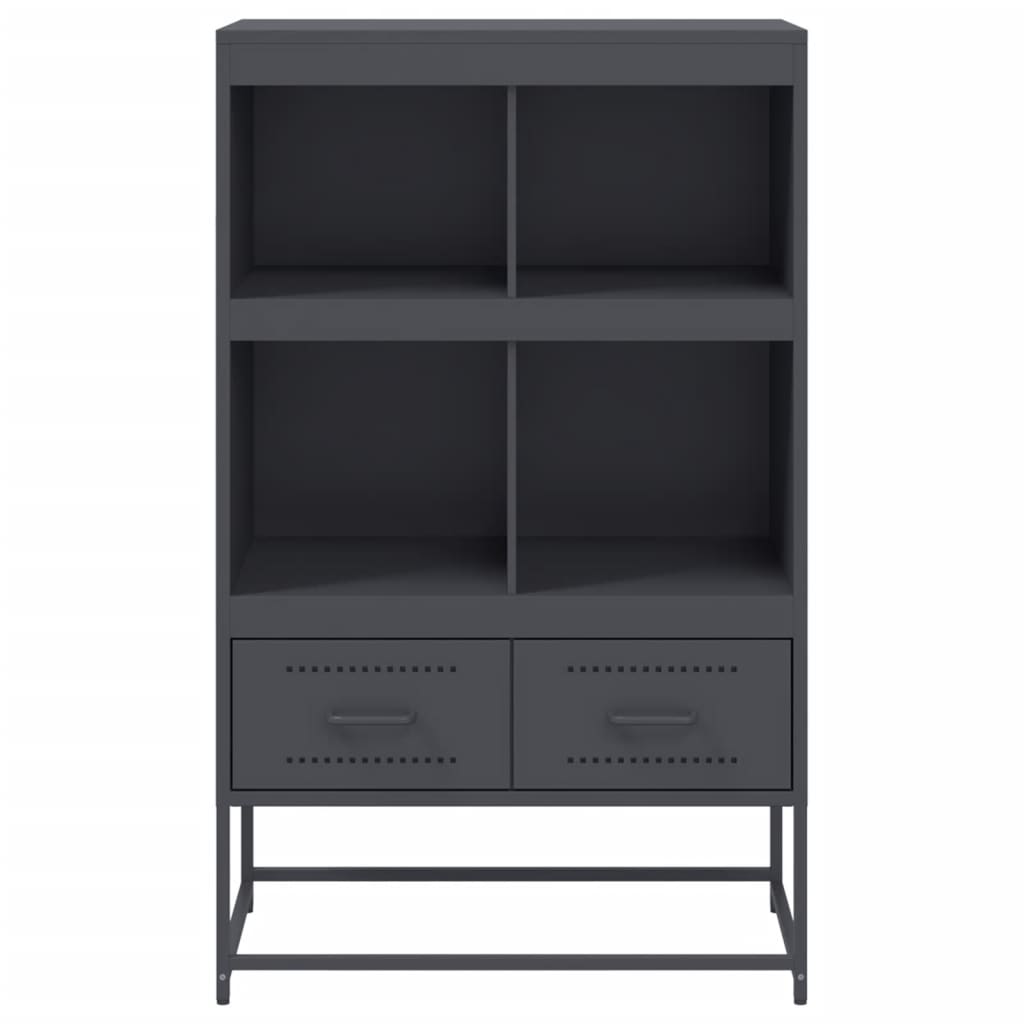 Hoge kast 68,5x39x111,5 cm koudgewalst staal antracietkleurig
