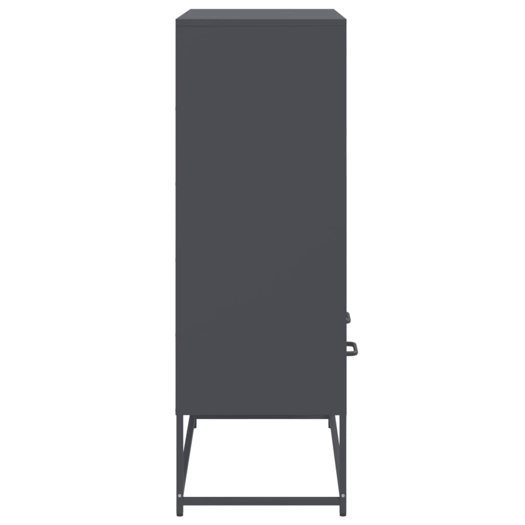 Hoge kast 68,5x39x111,5 cm koudgewalst staal antracietkleurig
