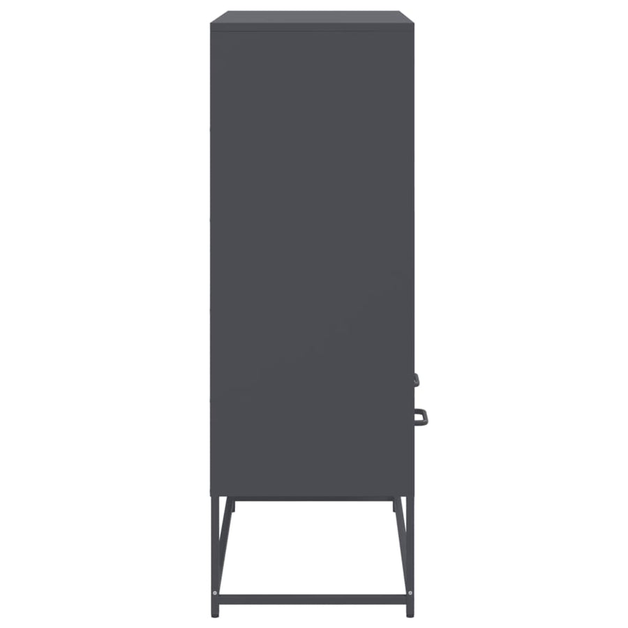 Hoge kast 68,5x39x111,5 cm koudgewalst staal antracietkleurig