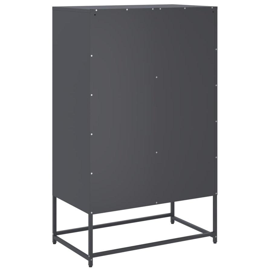 Hoge kast 68,5x39x111,5 cm koudgewalst staal antracietkleurig