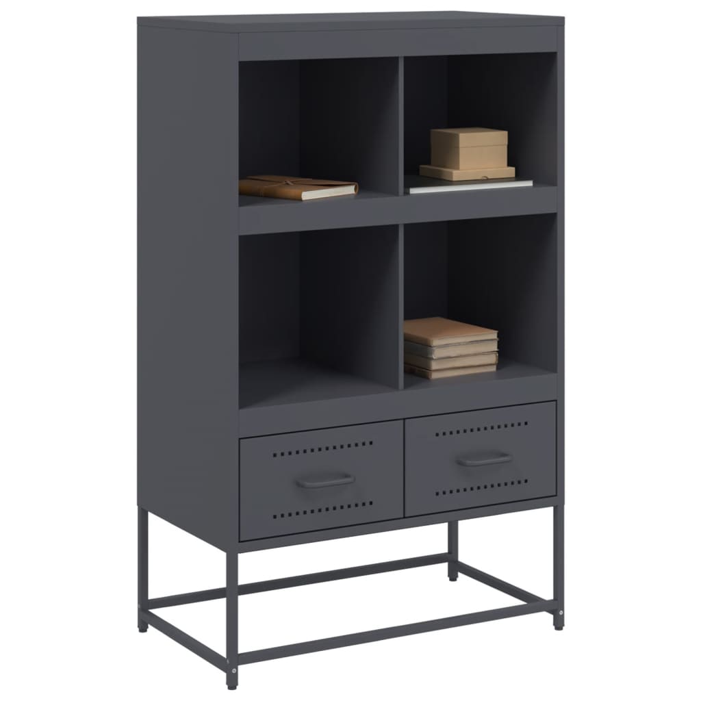 Hoge kast 68,5x39x111,5 cm koudgewalst staal antracietkleurig