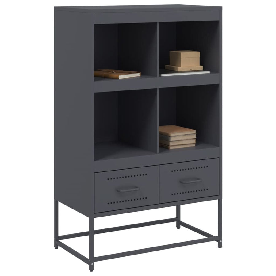 Hoge kast 68,5x39x111,5 cm koudgewalst staal antracietkleurig