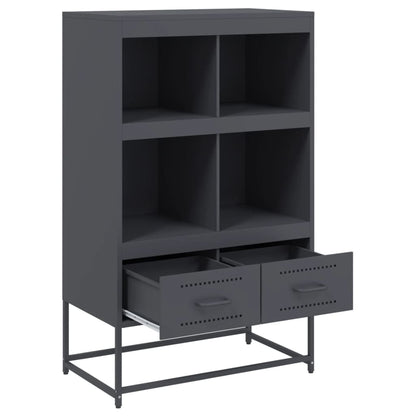 Hoge kast 68,5x39x111,5 cm koudgewalst staal antracietkleurig