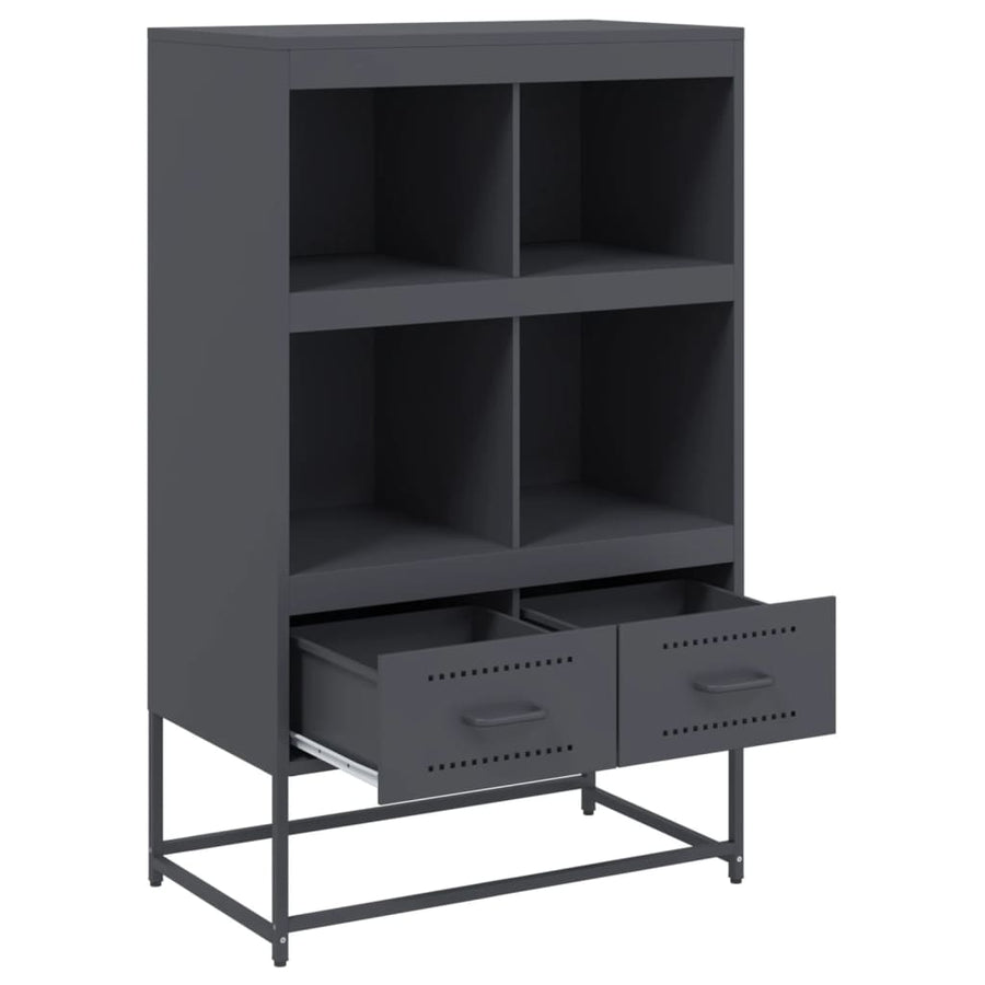Hoge kast 68,5x39x111,5 cm koudgewalst staal antracietkleurig