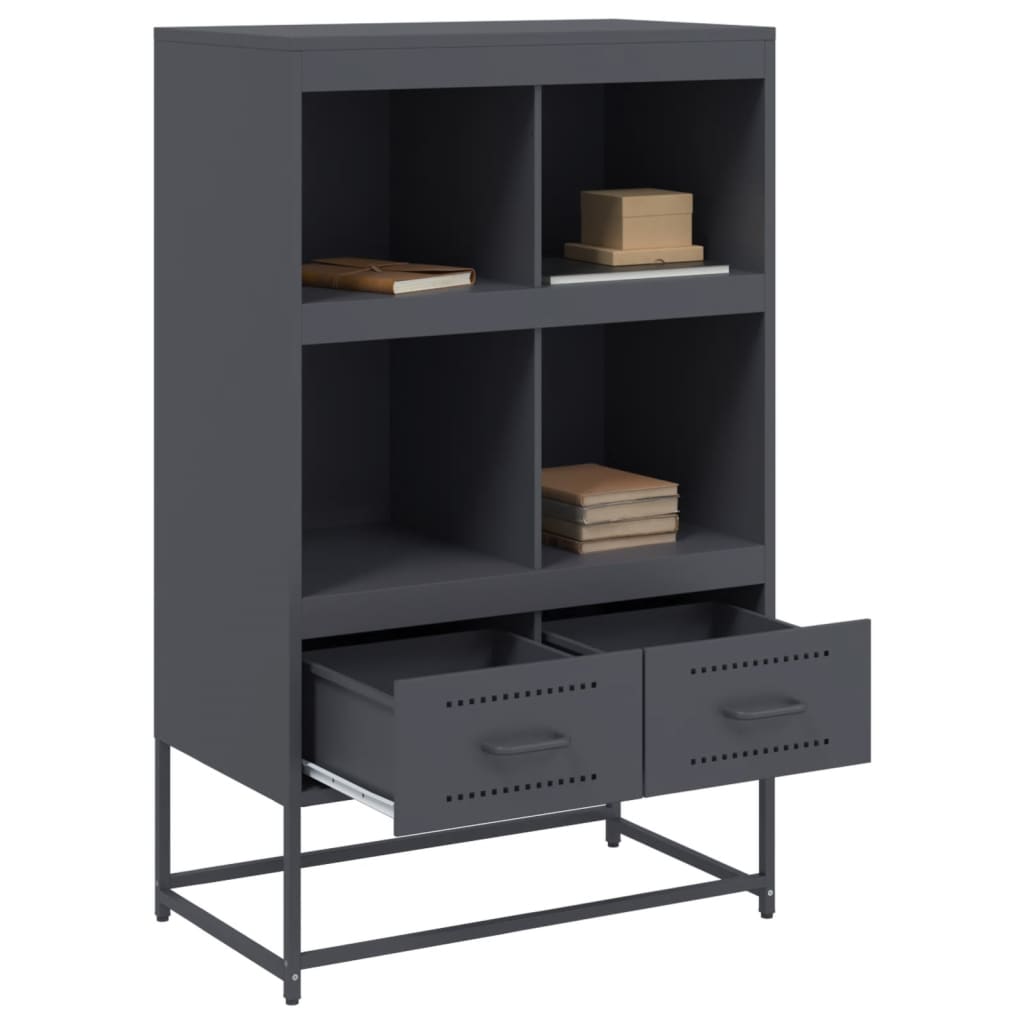 Hoge kast 68,5x39x111,5 cm koudgewalst staal antracietkleurig