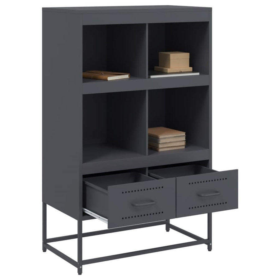 Hoge kast 68,5x39x111,5 cm koudgewalst staal antracietkleurig
