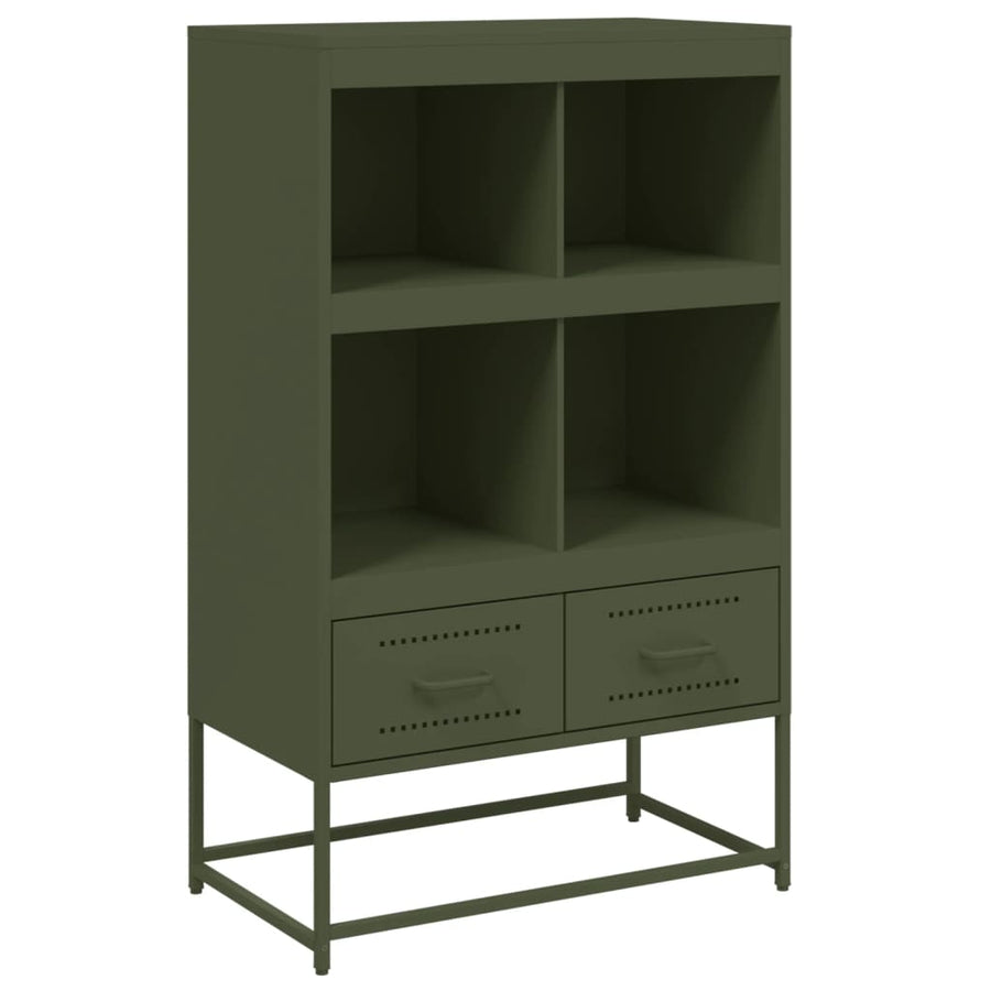 Dressoir 68,5x39x111,5 cm koudgewalst staal olijfgroen
