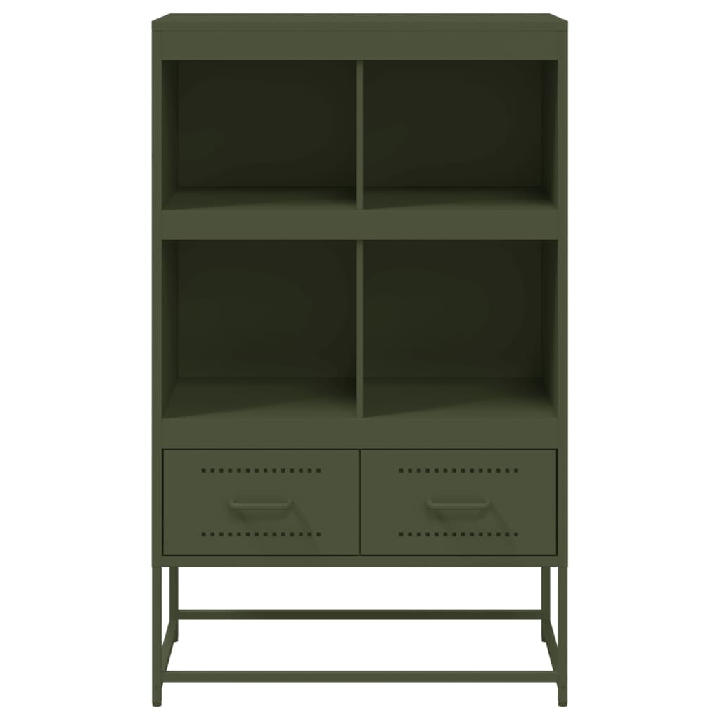 Dressoir 68,5x39x111,5 cm koudgewalst staal olijfgroen