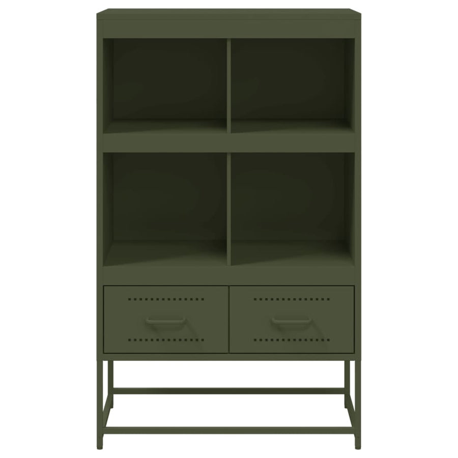 Dressoir 68,5x39x111,5 cm koudgewalst staal olijfgroen