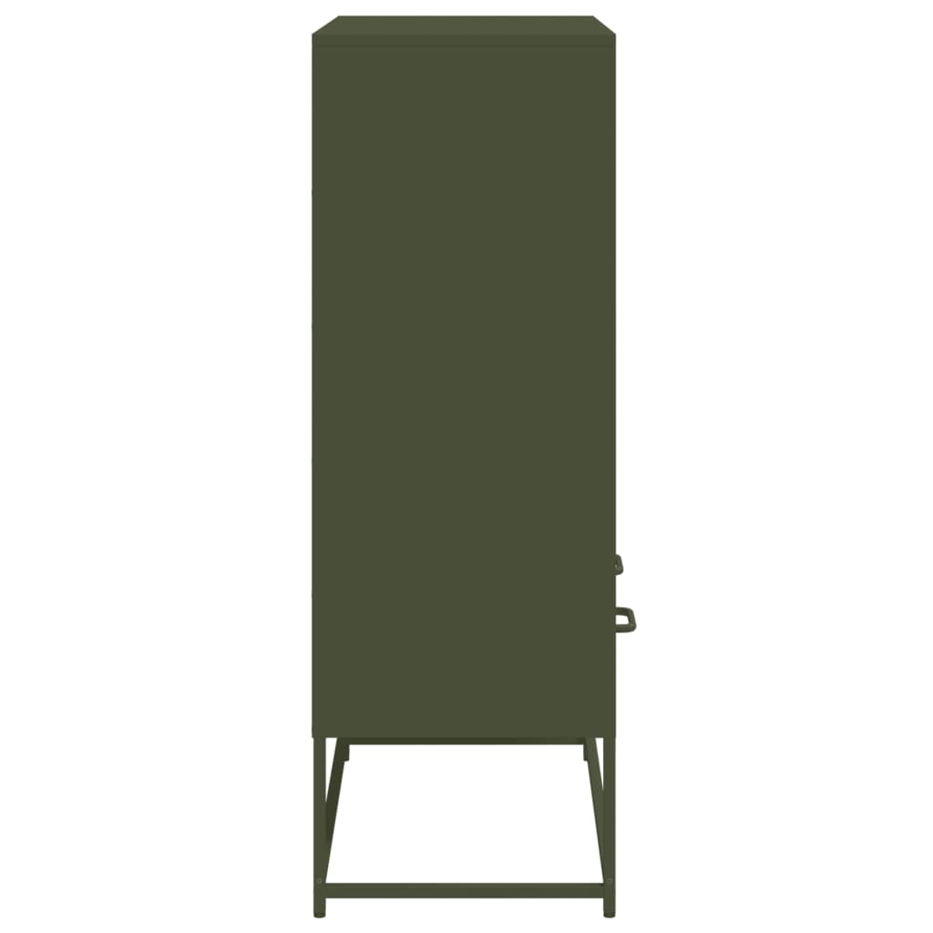 Dressoir 68,5x39x111,5 cm koudgewalst staal olijfgroen