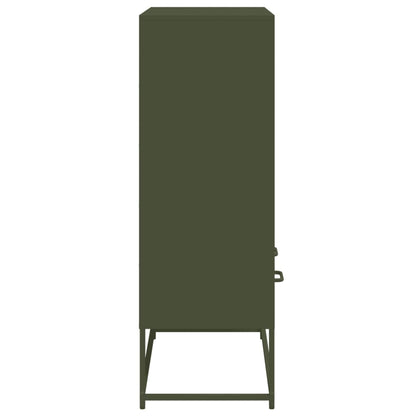 Dressoir 68,5x39x111,5 cm koudgewalst staal olijfgroen