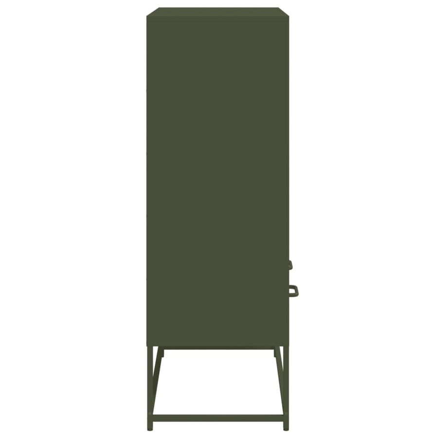 Dressoir 68,5x39x111,5 cm koudgewalst staal olijfgroen