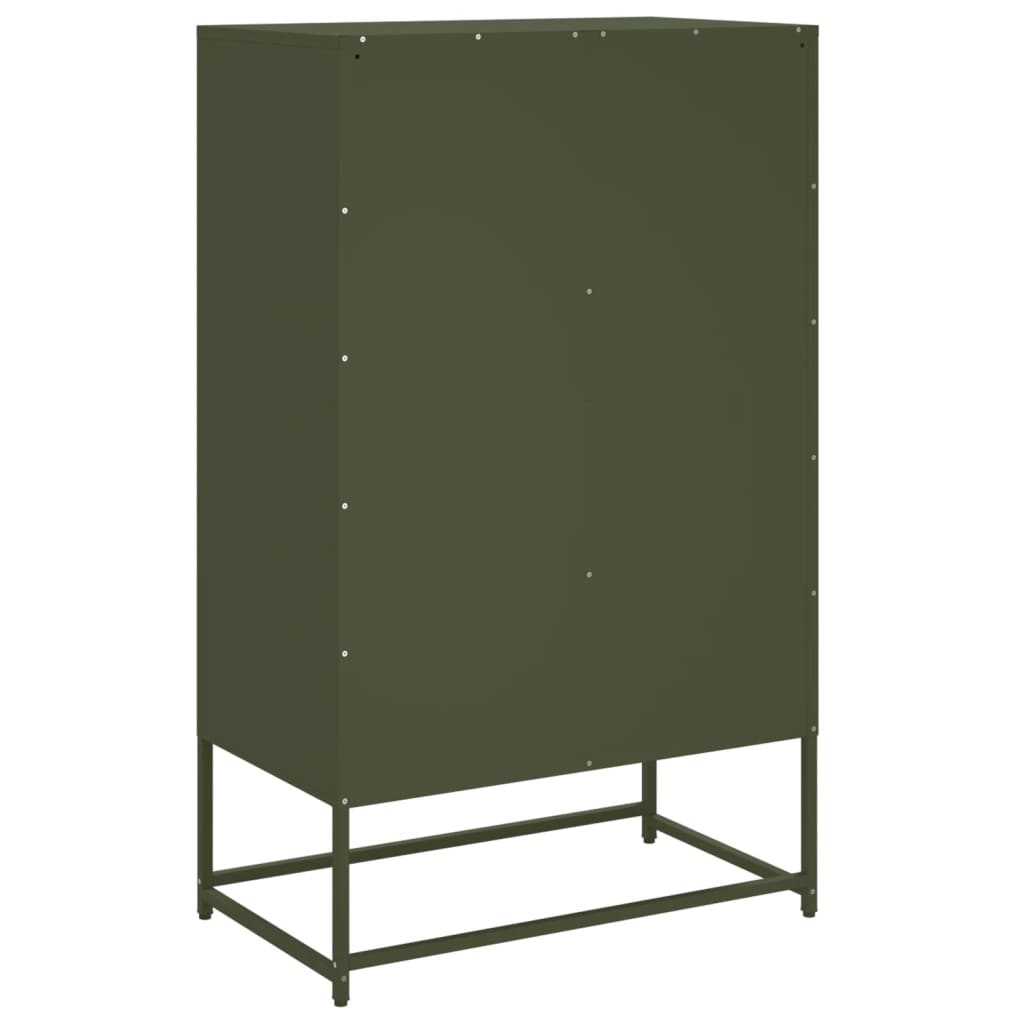 Dressoir 68,5x39x111,5 cm koudgewalst staal olijfgroen