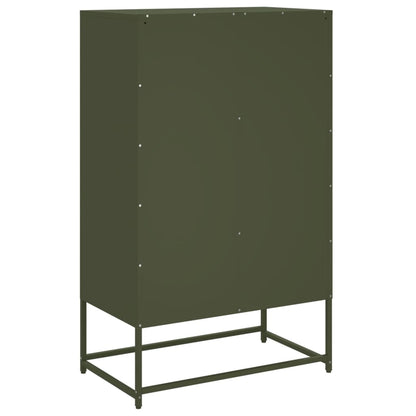 Dressoir 68,5x39x111,5 cm koudgewalst staal olijfgroen