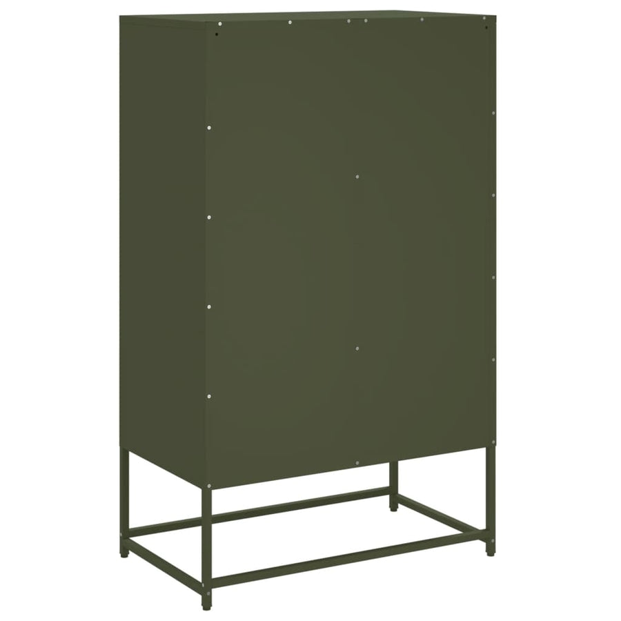 Dressoir 68,5x39x111,5 cm koudgewalst staal olijfgroen