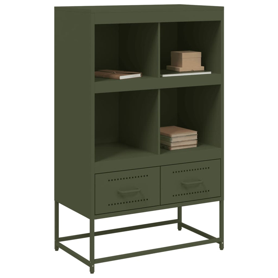 Dressoir 68,5x39x111,5 cm koudgewalst staal olijfgroen