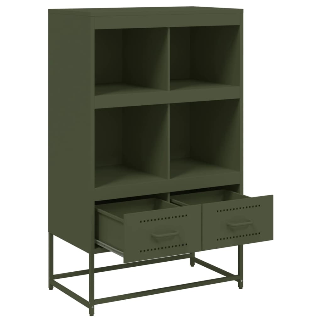Dressoir 68,5x39x111,5 cm koudgewalst staal olijfgroen