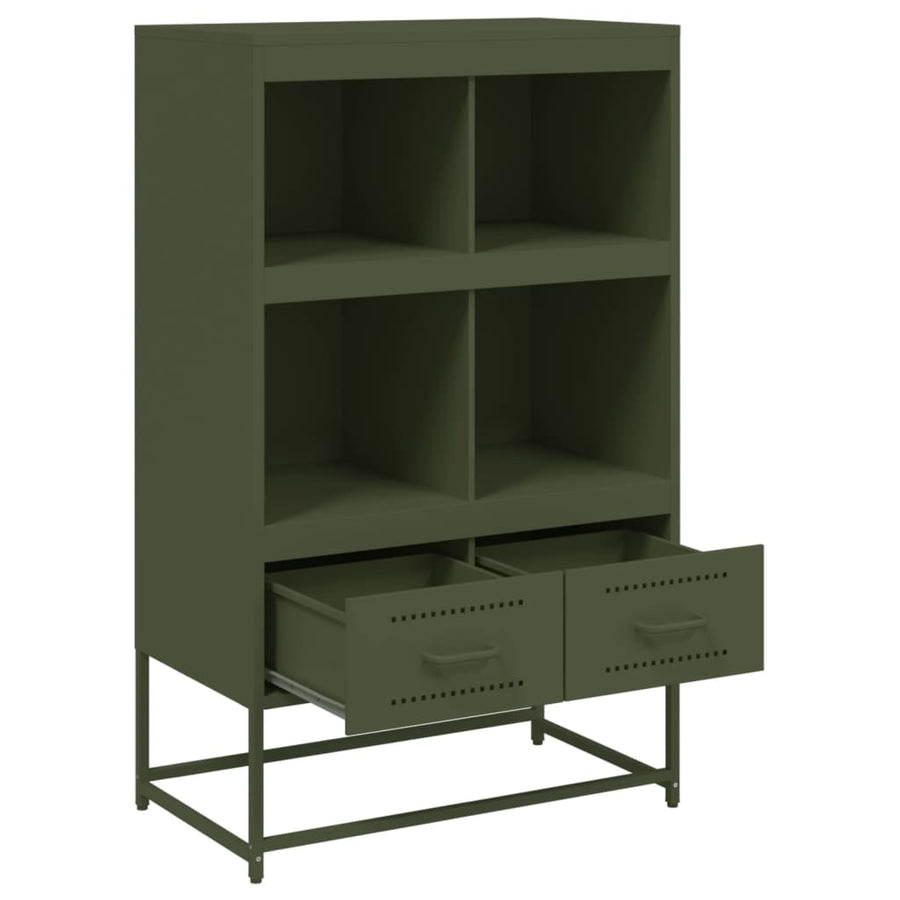 Dressoir 68,5x39x111,5 cm koudgewalst staal olijfgroen