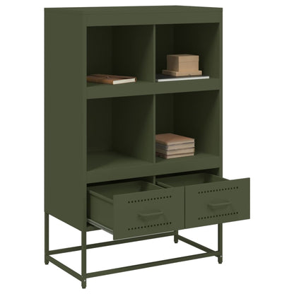 Dressoir 68,5x39x111,5 cm koudgewalst staal olijfgroen