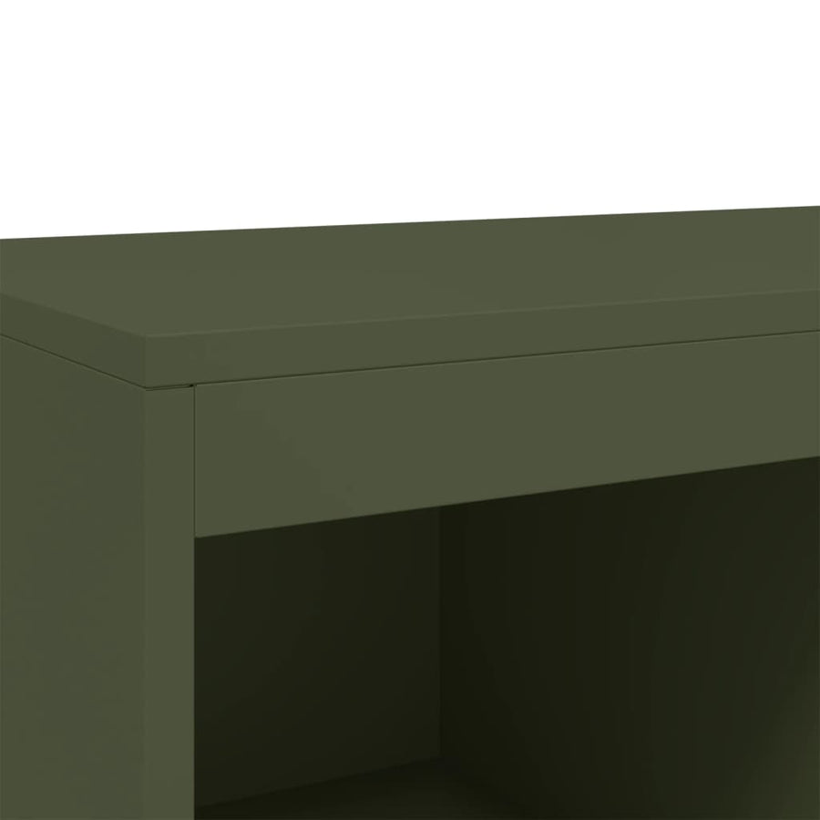 Dressoir 68,5x39x111,5 cm koudgewalst staal olijfgroen