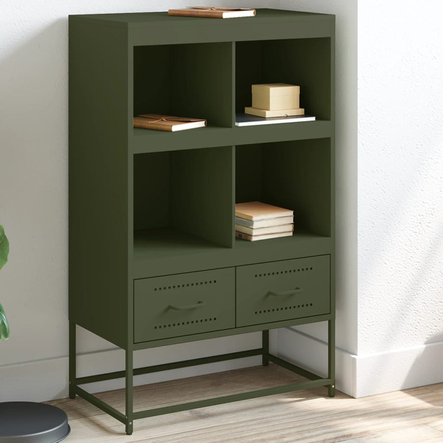 Dressoir 68,5x39x111,5 cm koudgewalst staal olijfgroen