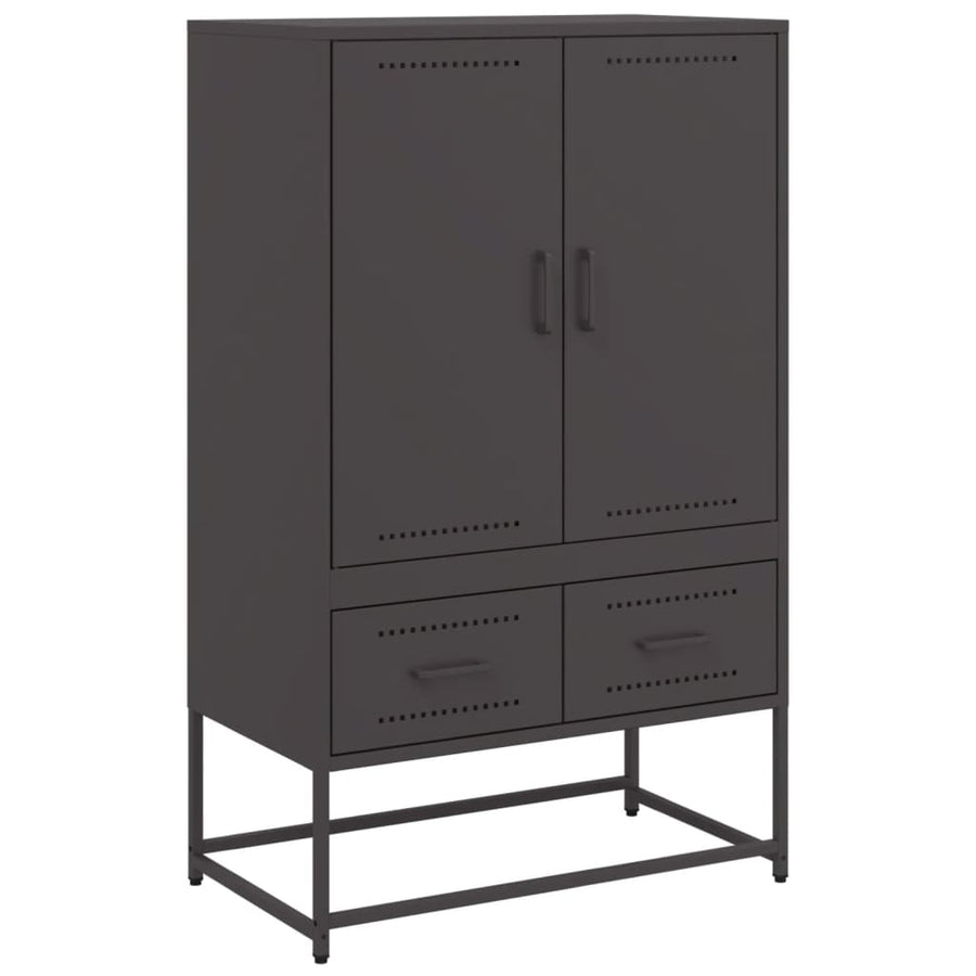 Hoge kast 68x39x111,5 cm koudgewalst staal zwart