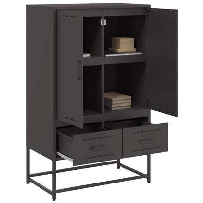 Hoge kast 68x39x111,5 cm koudgewalst staal zwart