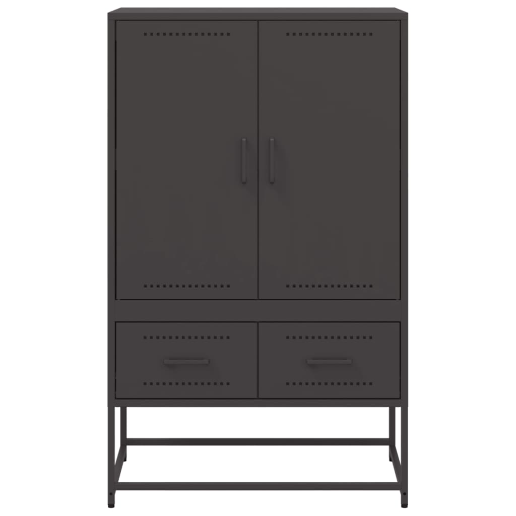 Hoge kast 68x39x111,5 cm koudgewalst staal zwart