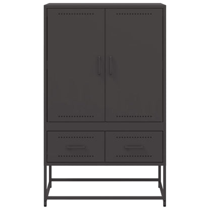 Hoge kast 68x39x111,5 cm koudgewalst staal zwart